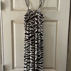 India Boutique Black and White Ruched Sundress